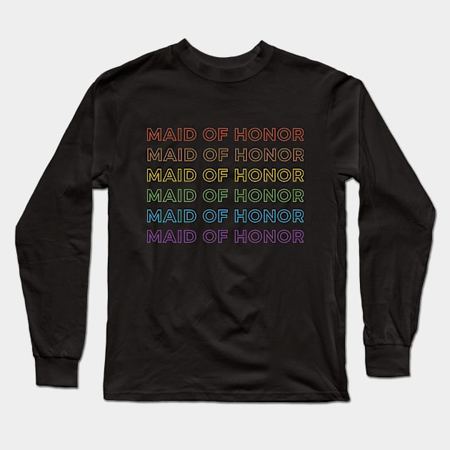 Rainbow Maid of Honor Long Sleeve T-Shirt by greendino